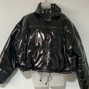 H&M Glossy Black Puffer Jacket